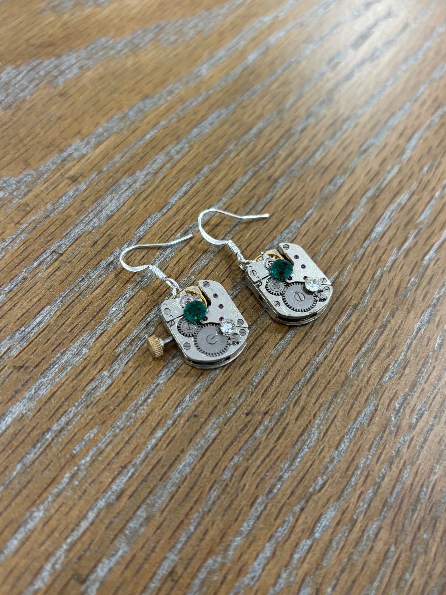 Vintage watch part earrings