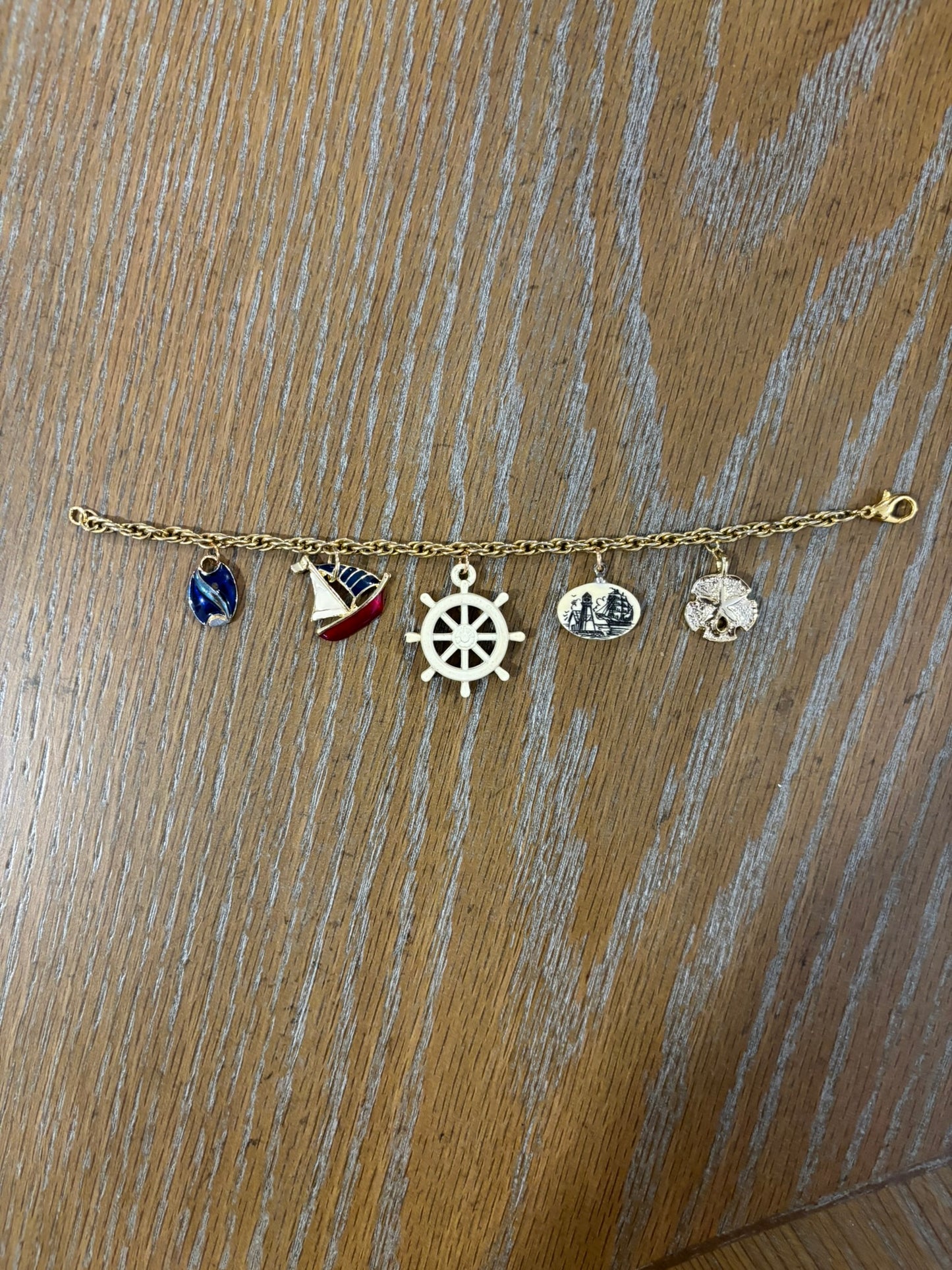 Vintage nautical charm bracelet