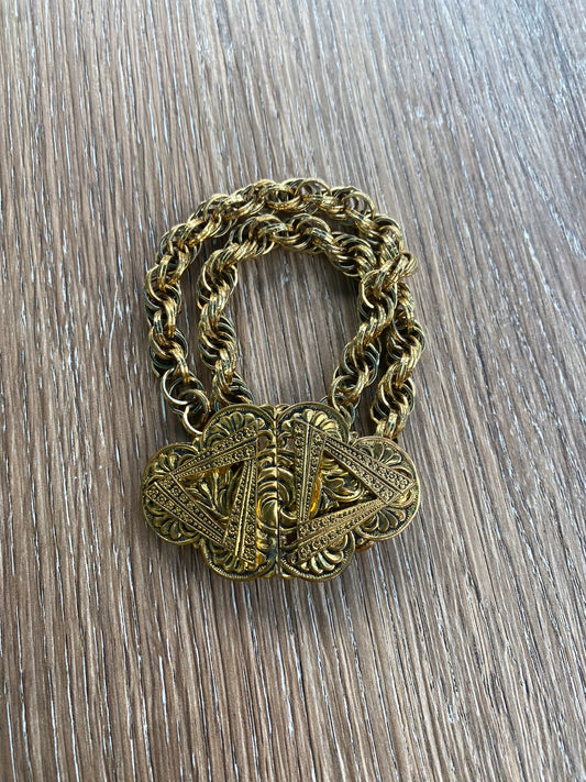 Vintage gold plated buckle bracelet