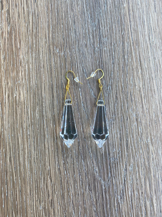 Vintage lamp crystal earrings