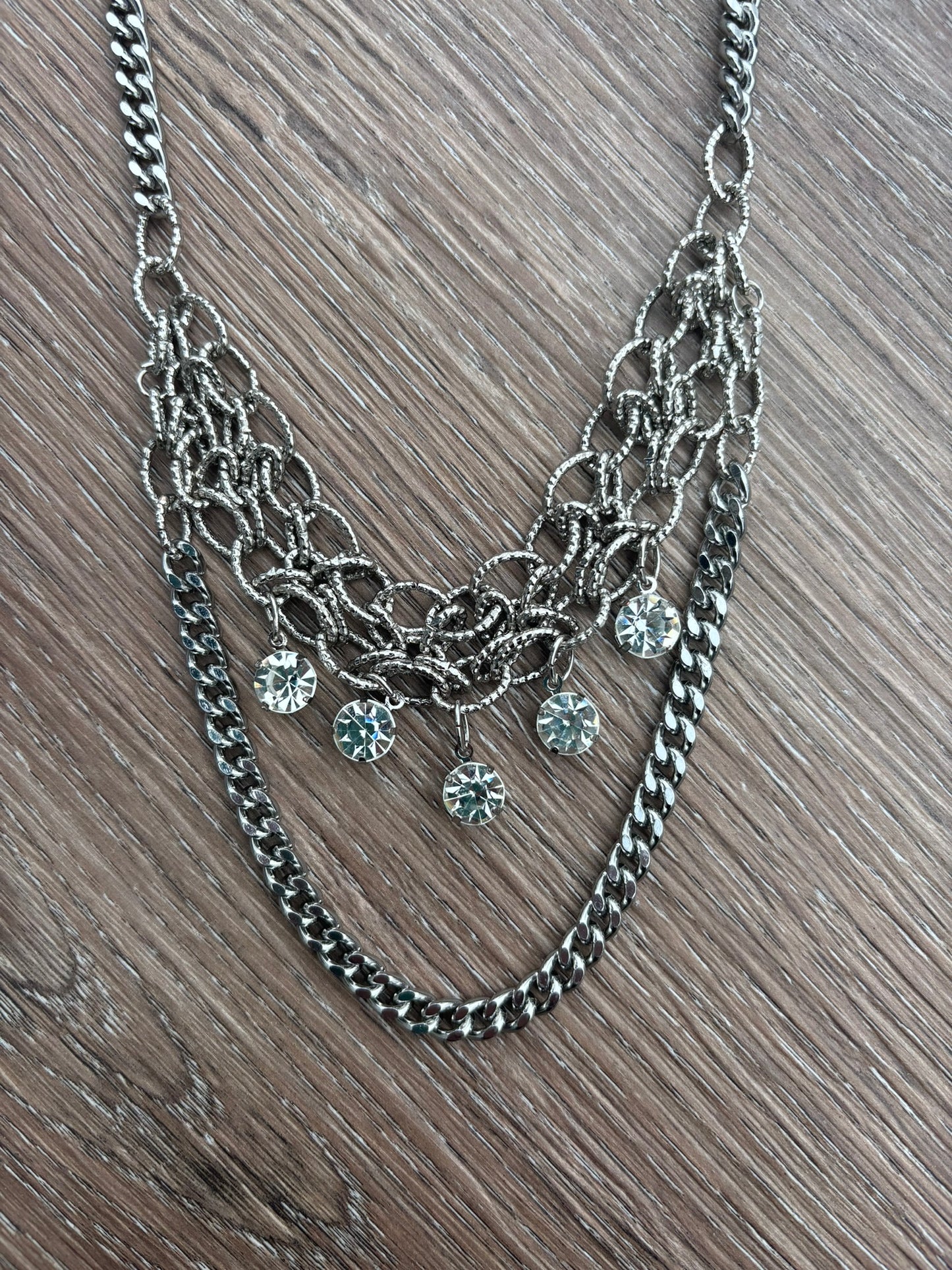 Vintage multistrand silver necklace