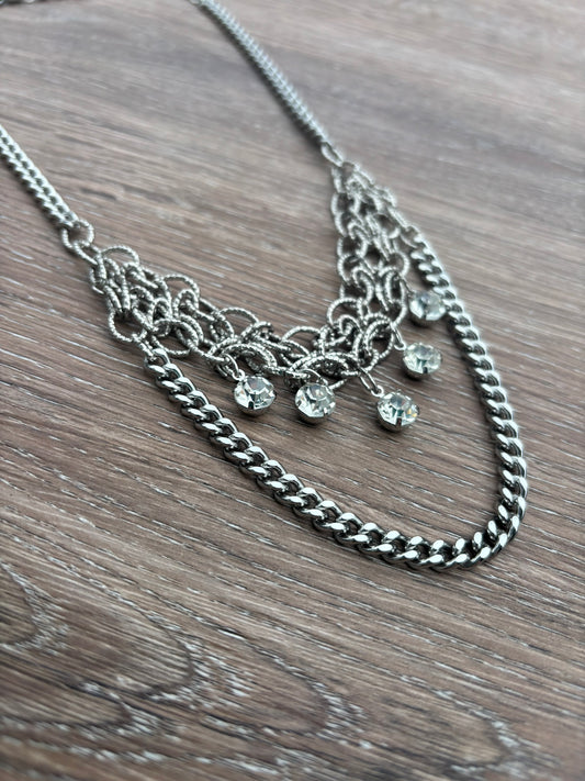 Vintage multistrand silver necklace