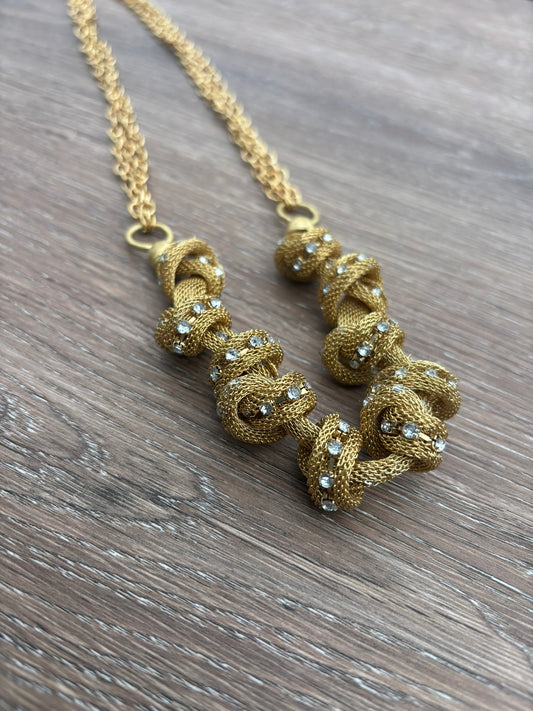 Vintage gold knot necklace