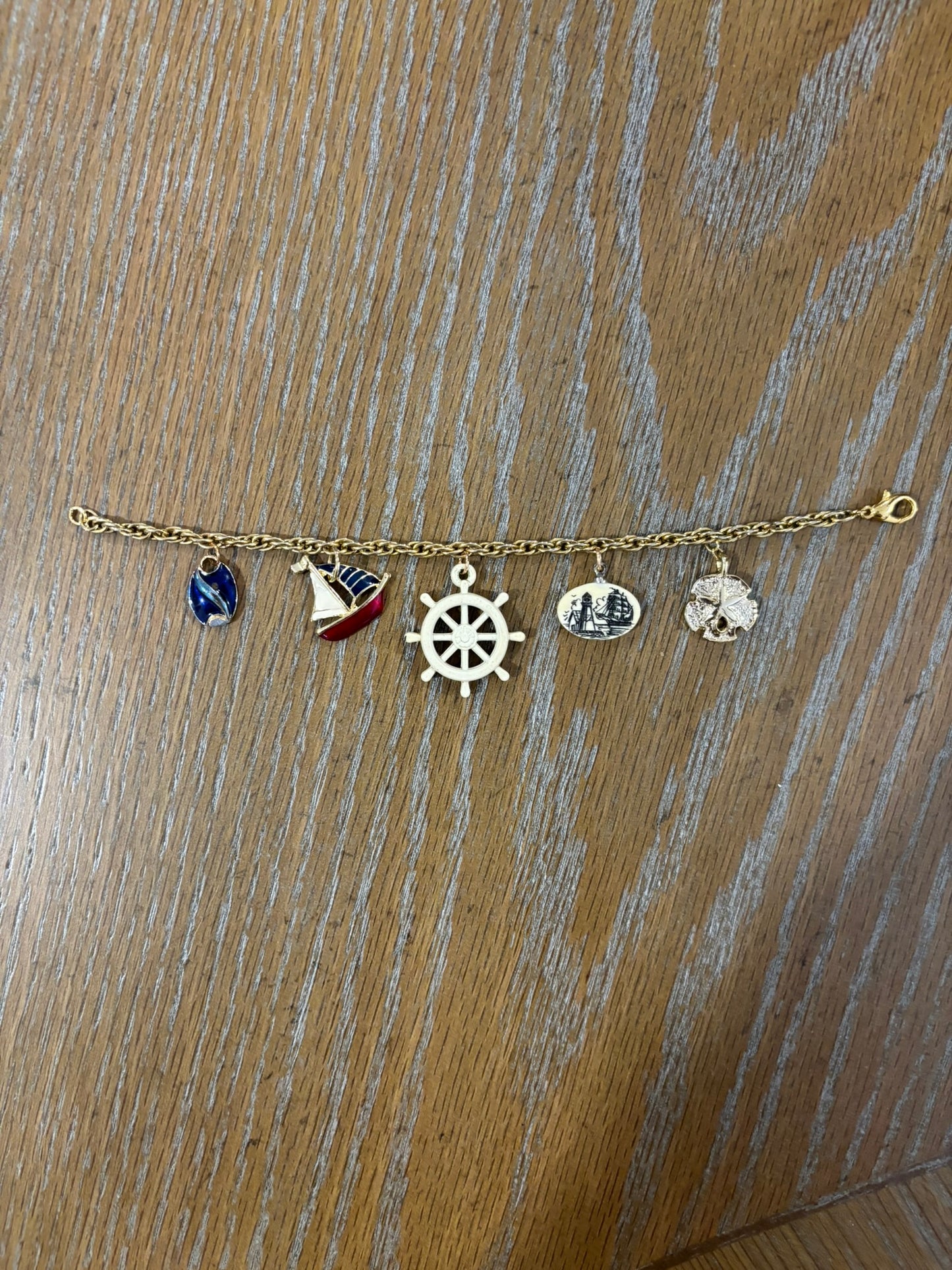 Vintage nautical charm bracelet