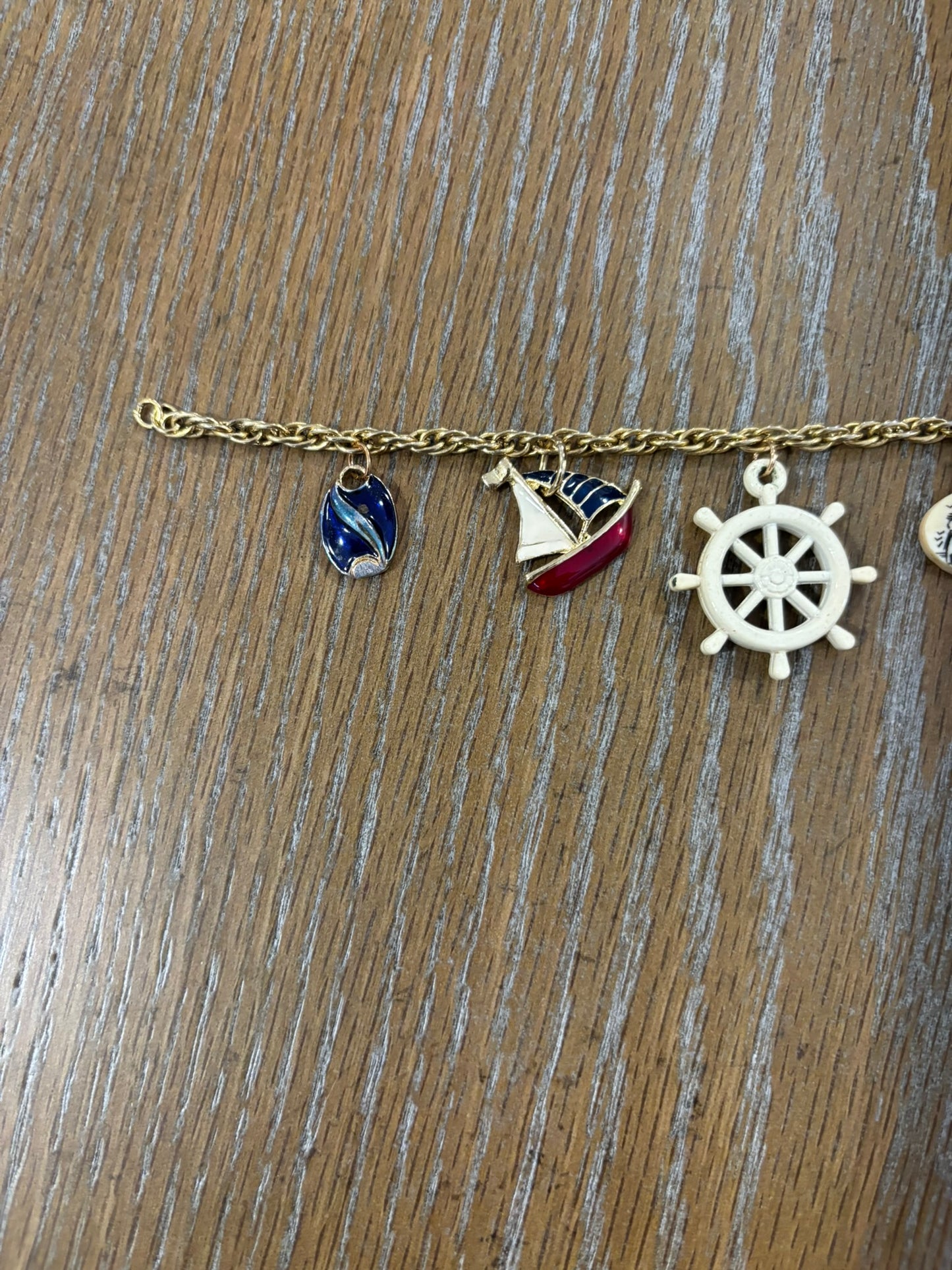 Vintage nautical charm bracelet