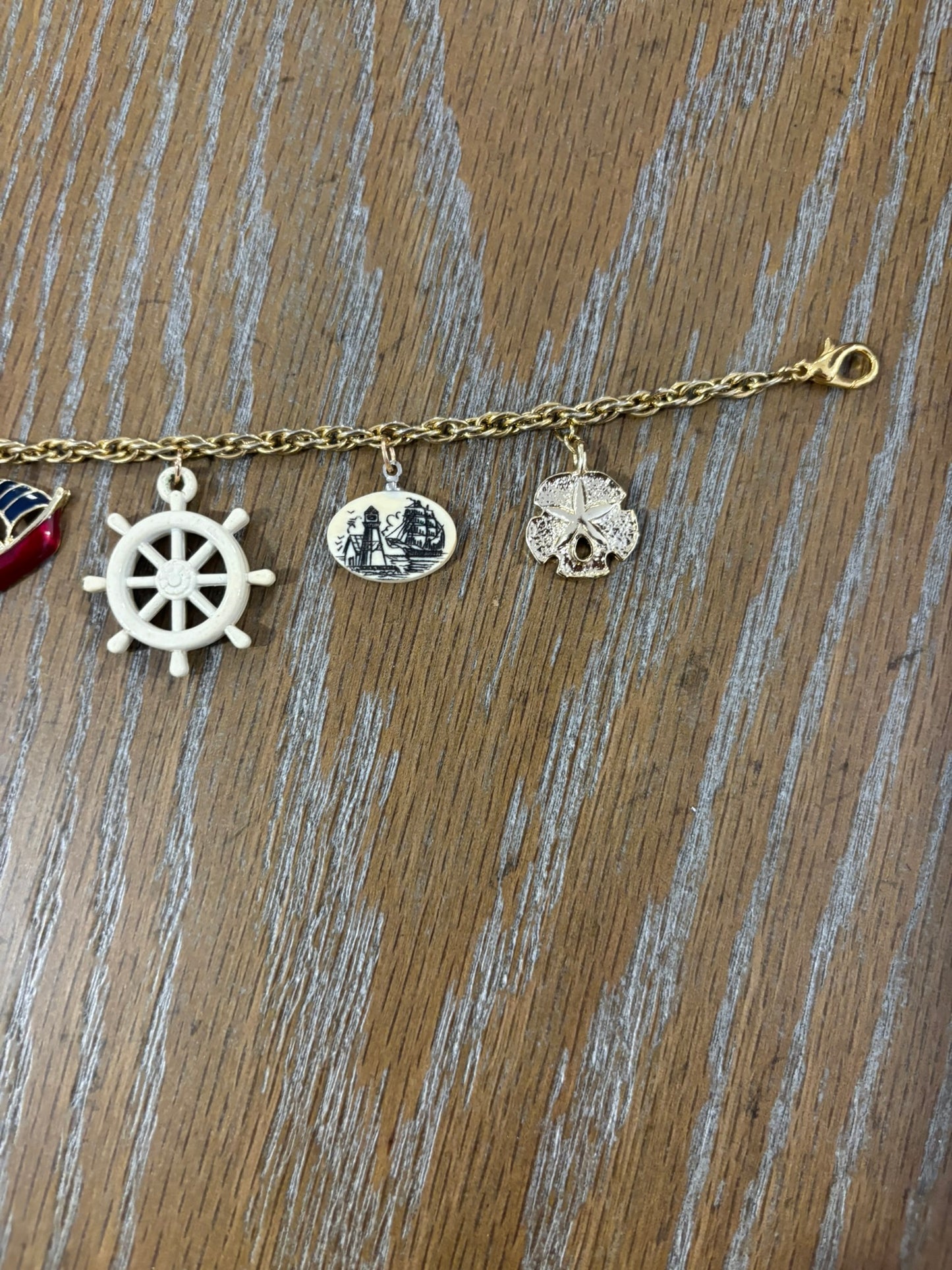 Vintage nautical charm bracelet