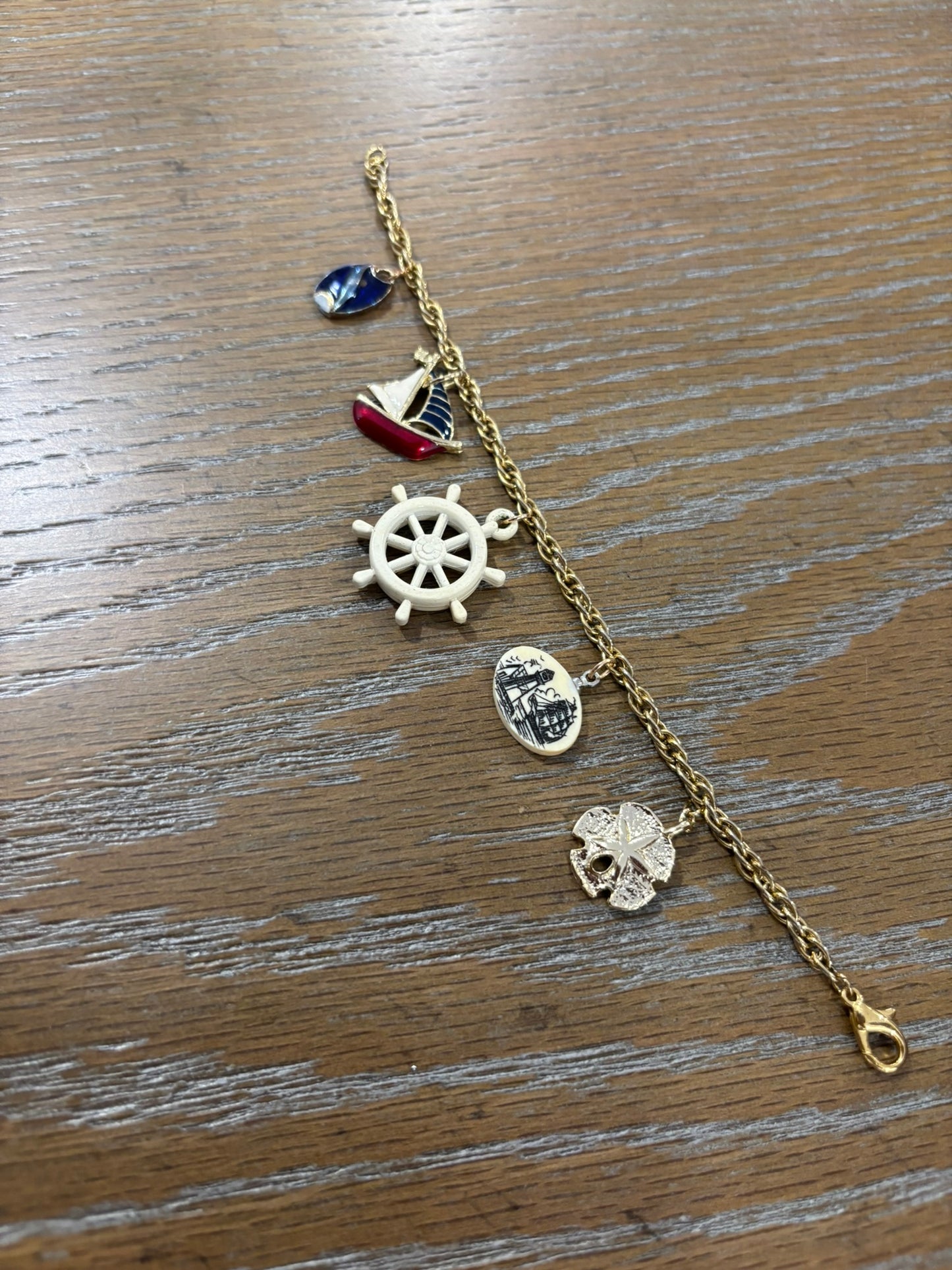 Vintage nautical charm bracelet