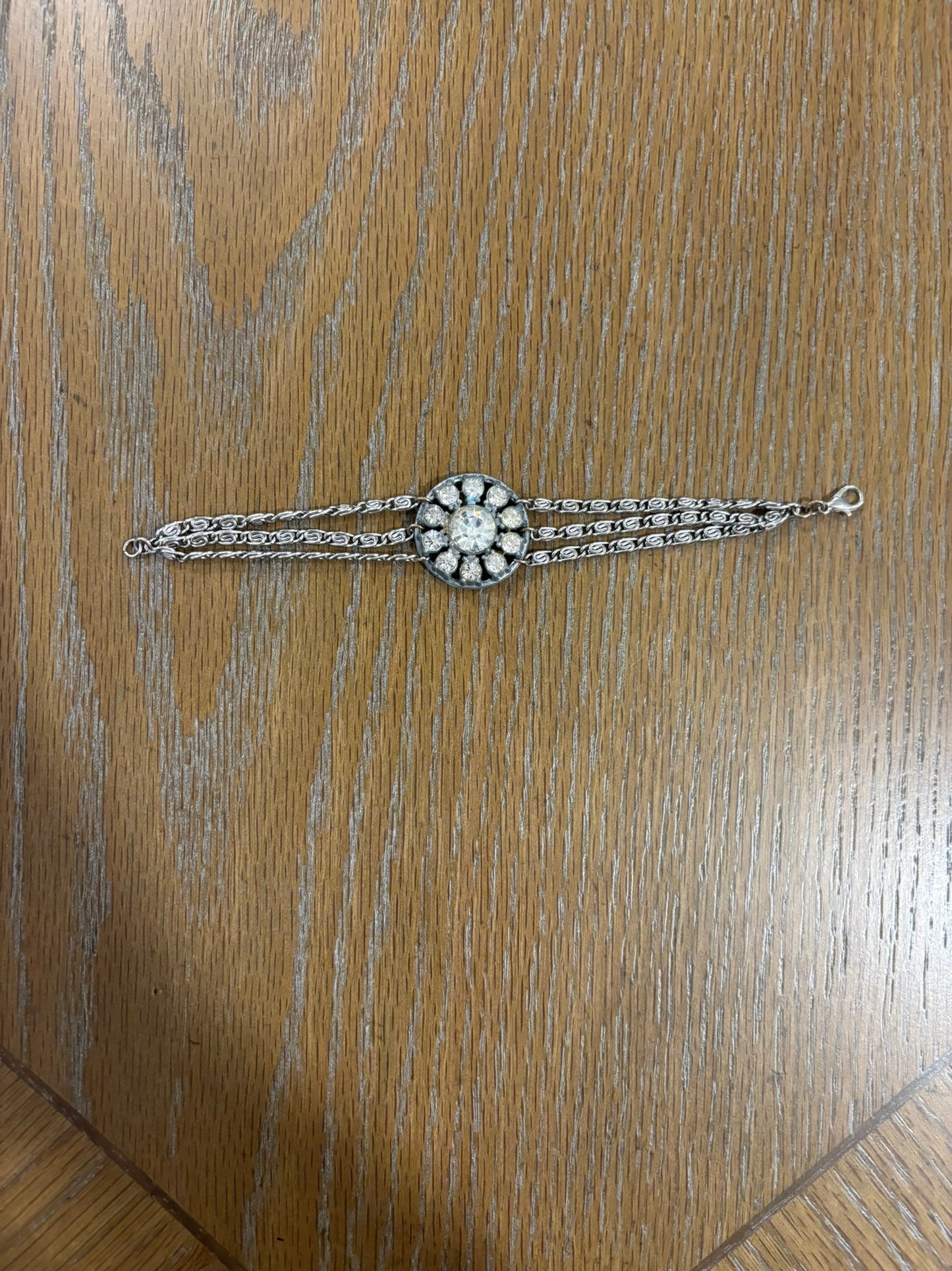 Vintage rhinestone button bracelet