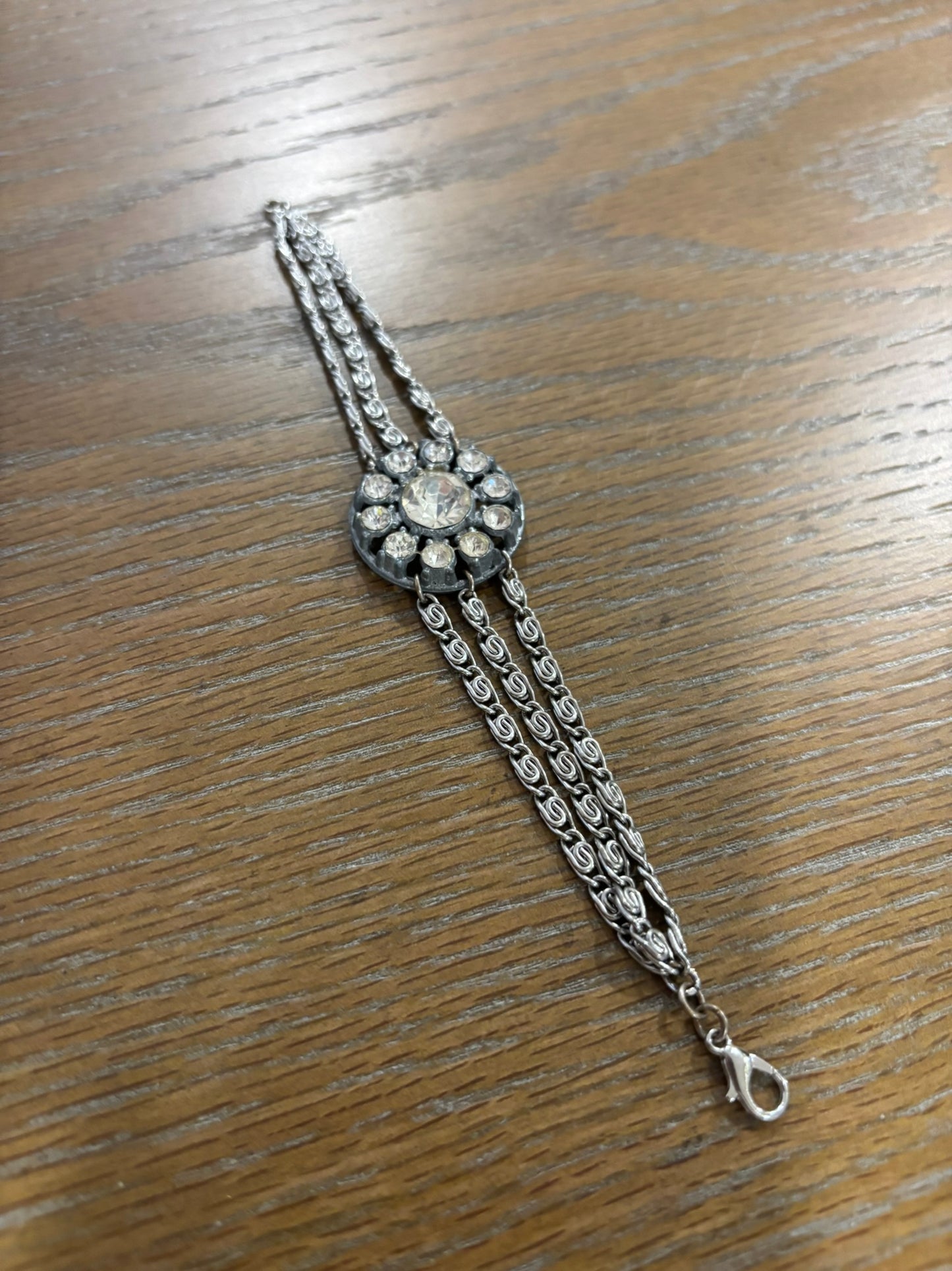 Vintage rhinestone button bracelet