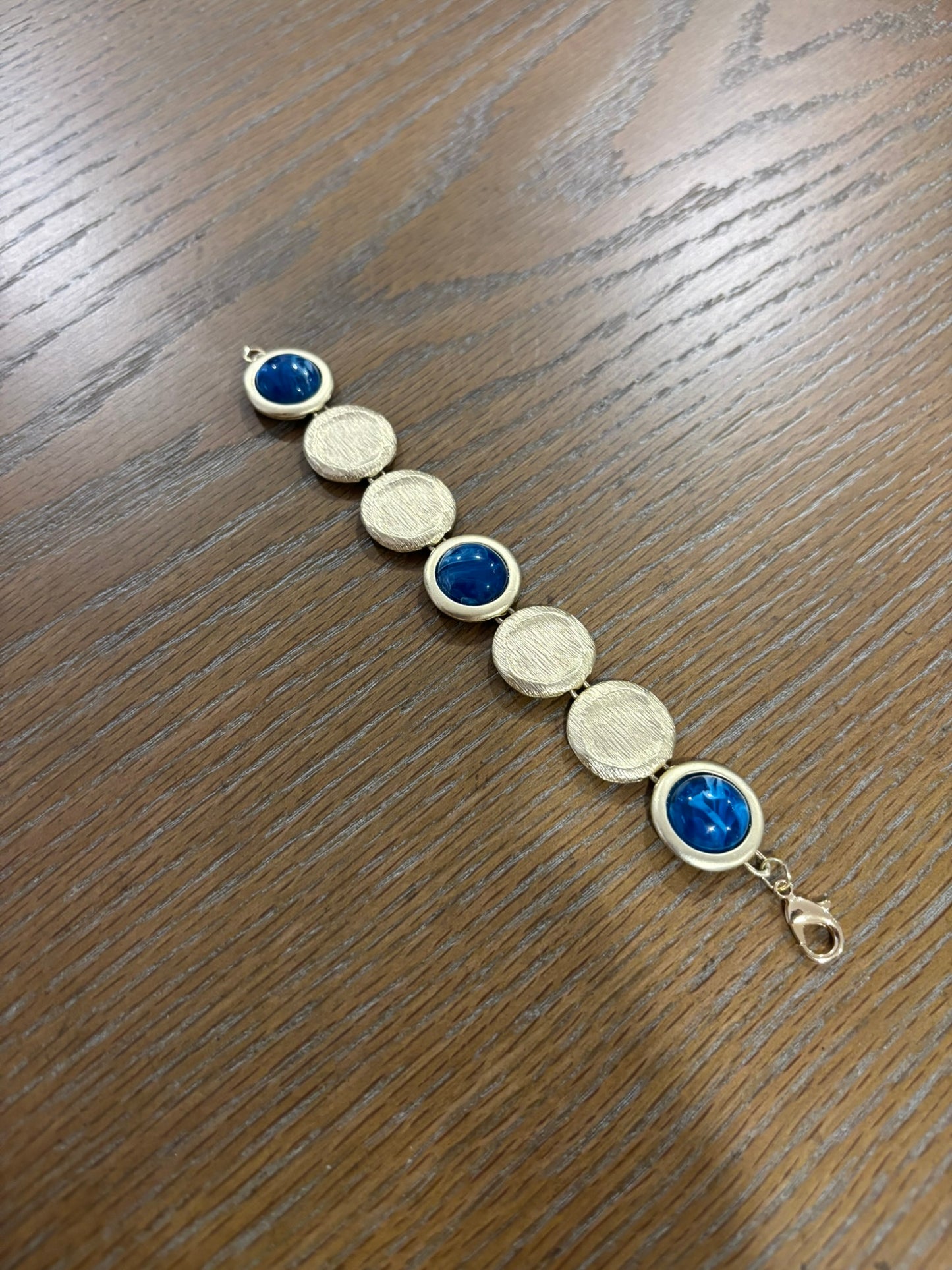 Vintage gold and blue bracelet