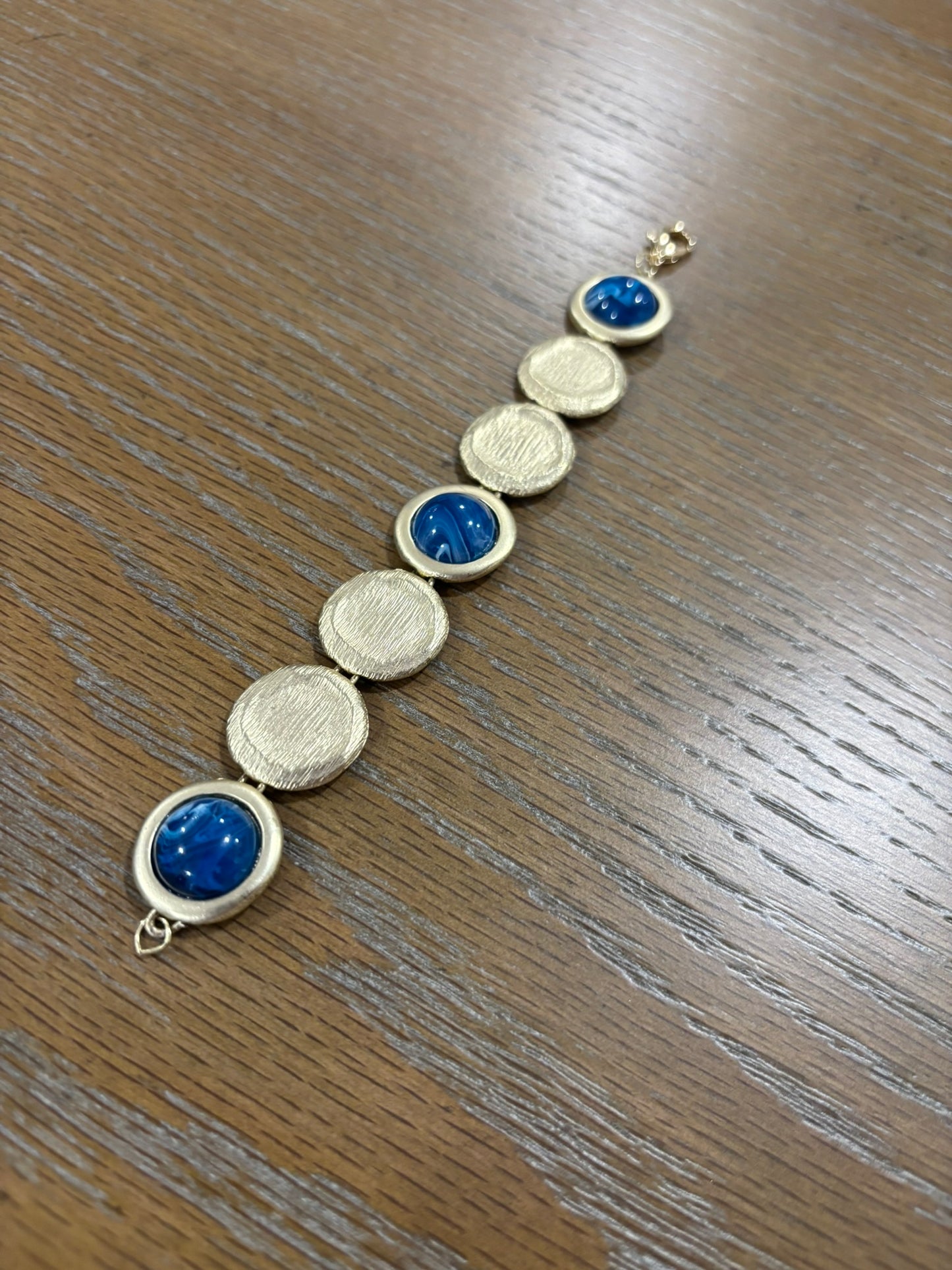 Vintage gold and blue bracelet