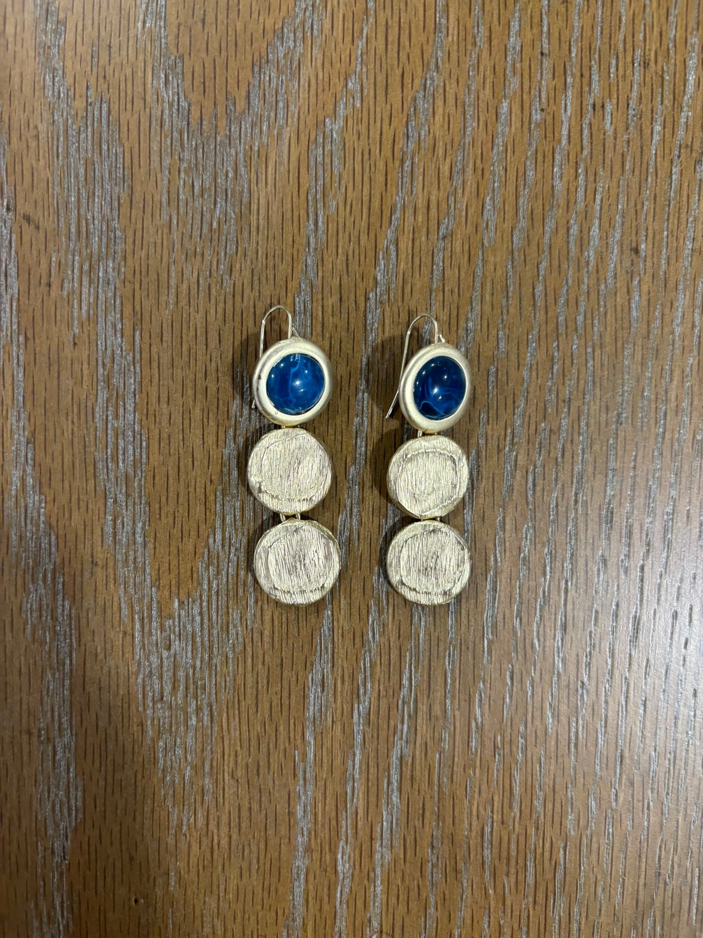 Vintage blue and gold earrings