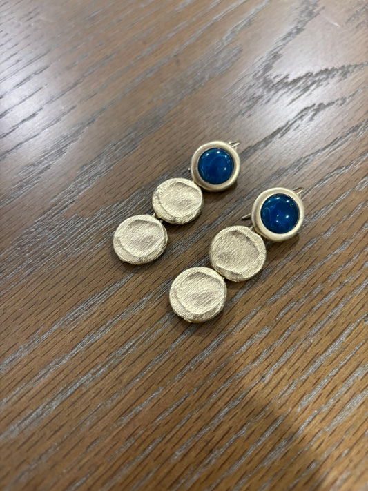 Vintage blue and gold earrings