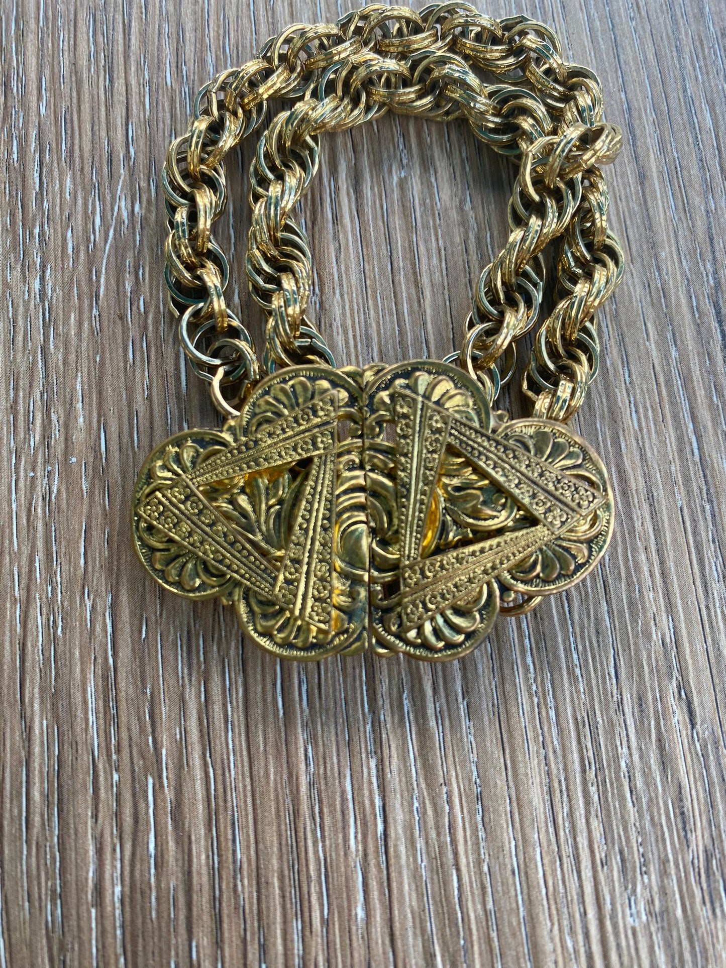 Vintage gold plated buckle bracelet