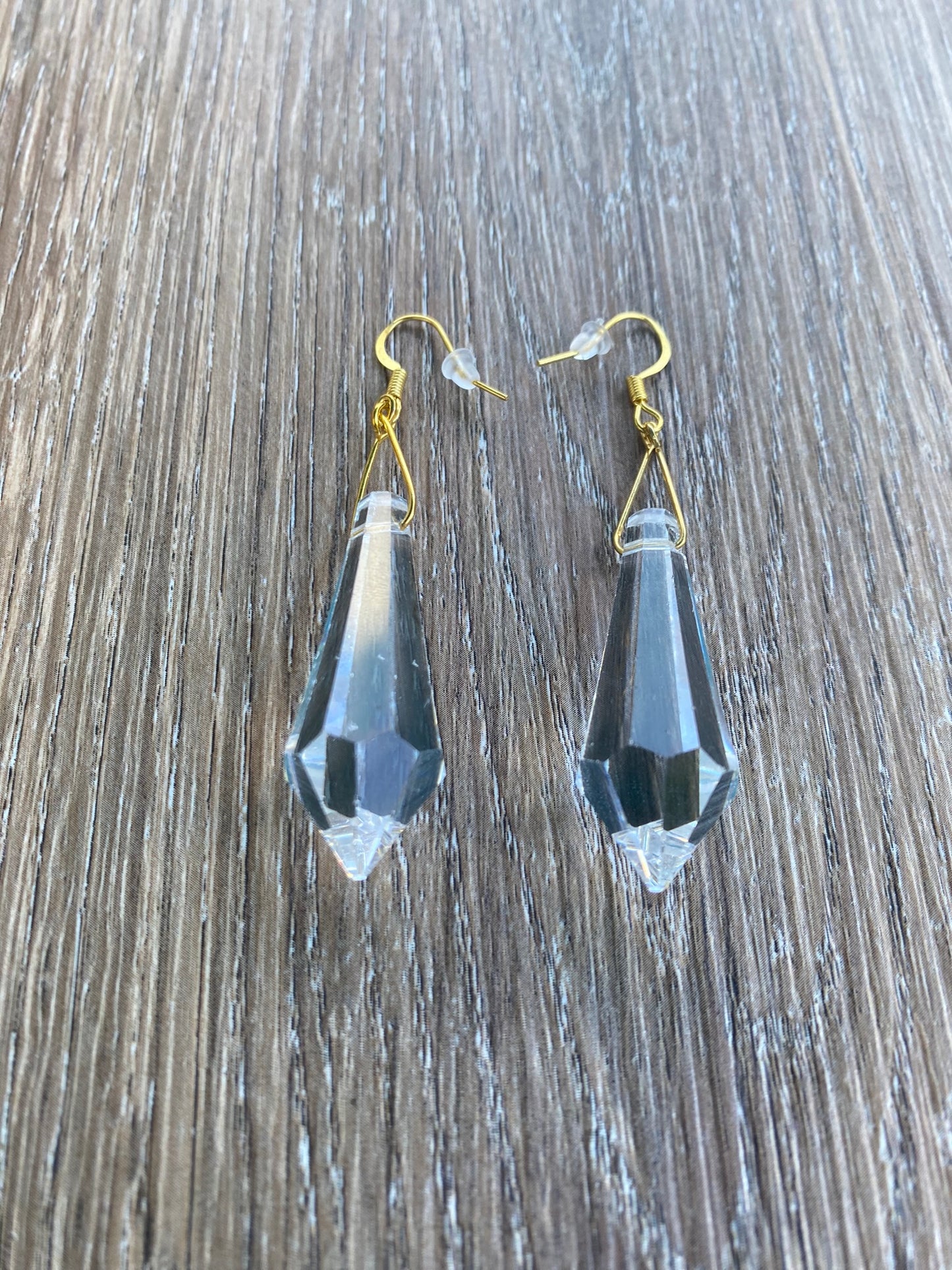 Vintage lamp crystal earrings