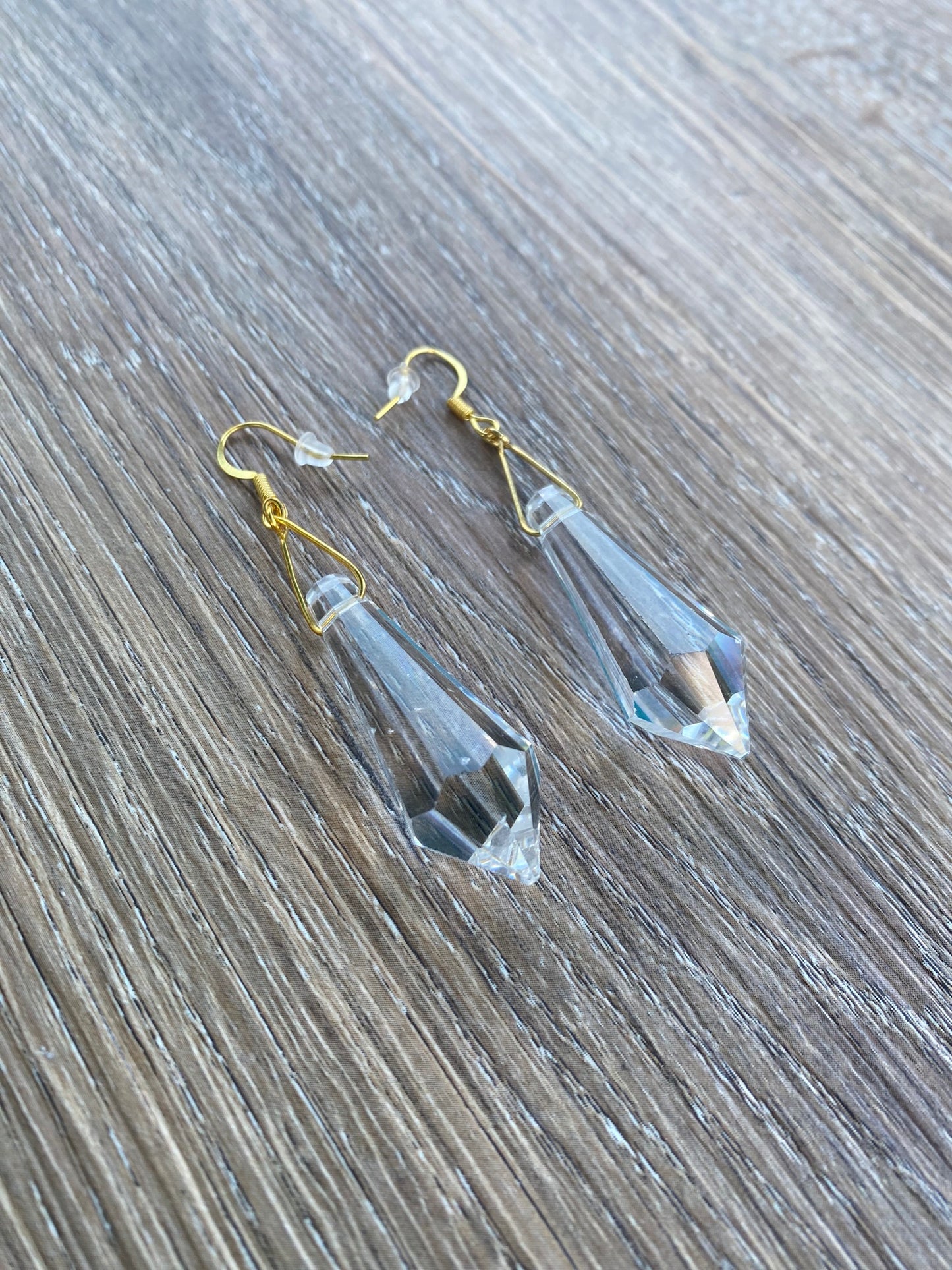 Vintage lamp crystal earrings