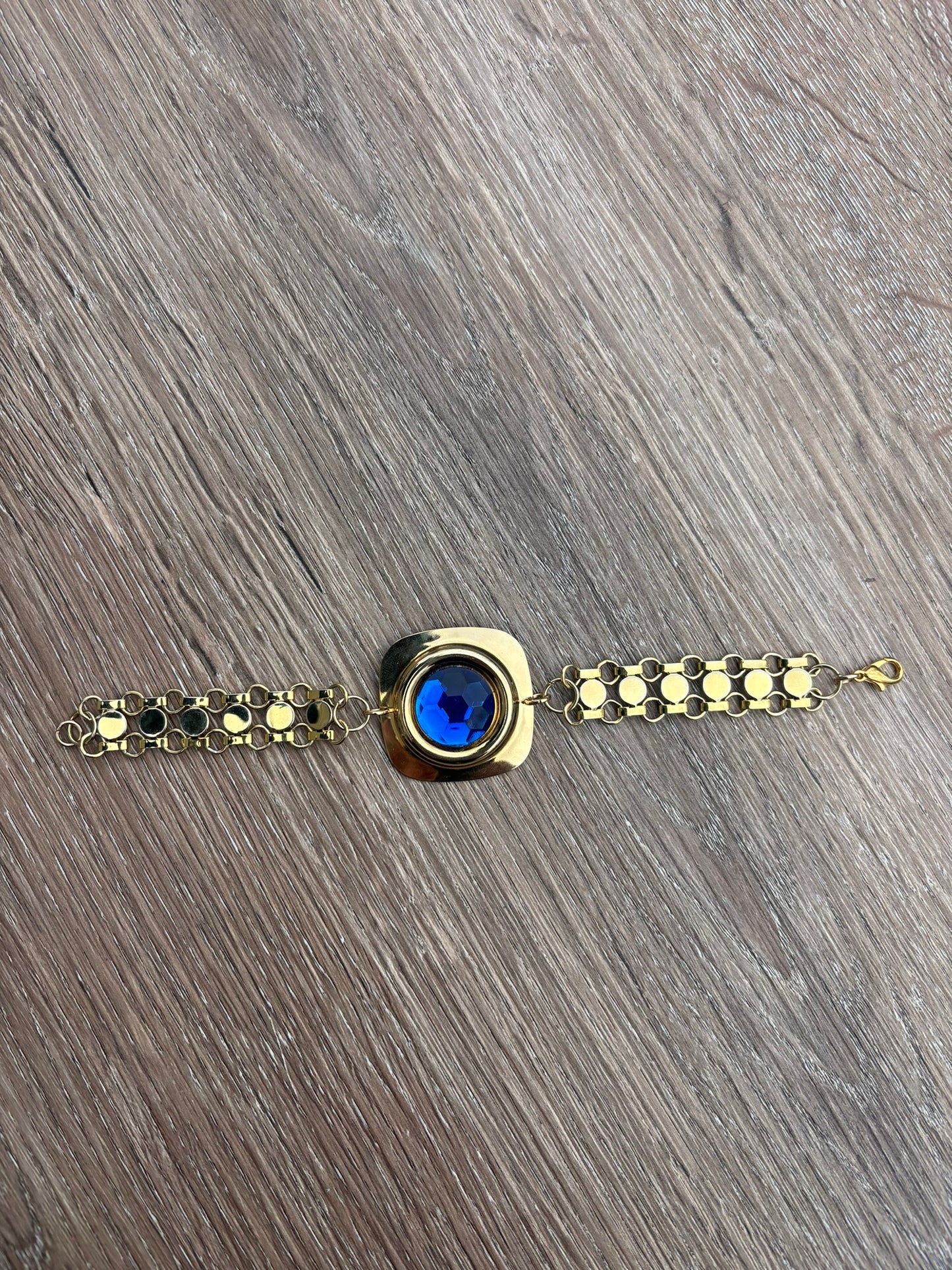 Vintage gold and blue bracelet