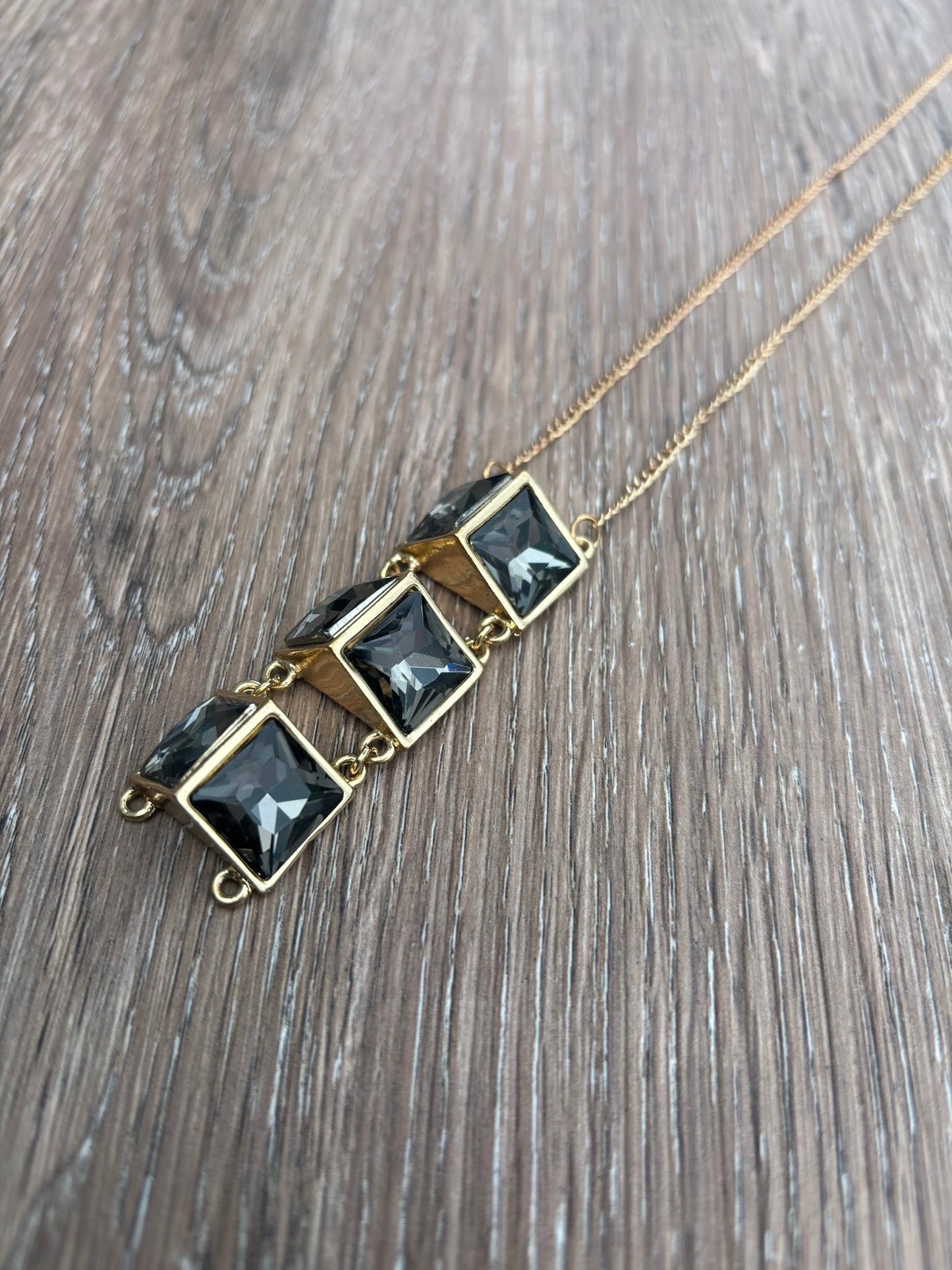 Vintage gold pyramid necklace