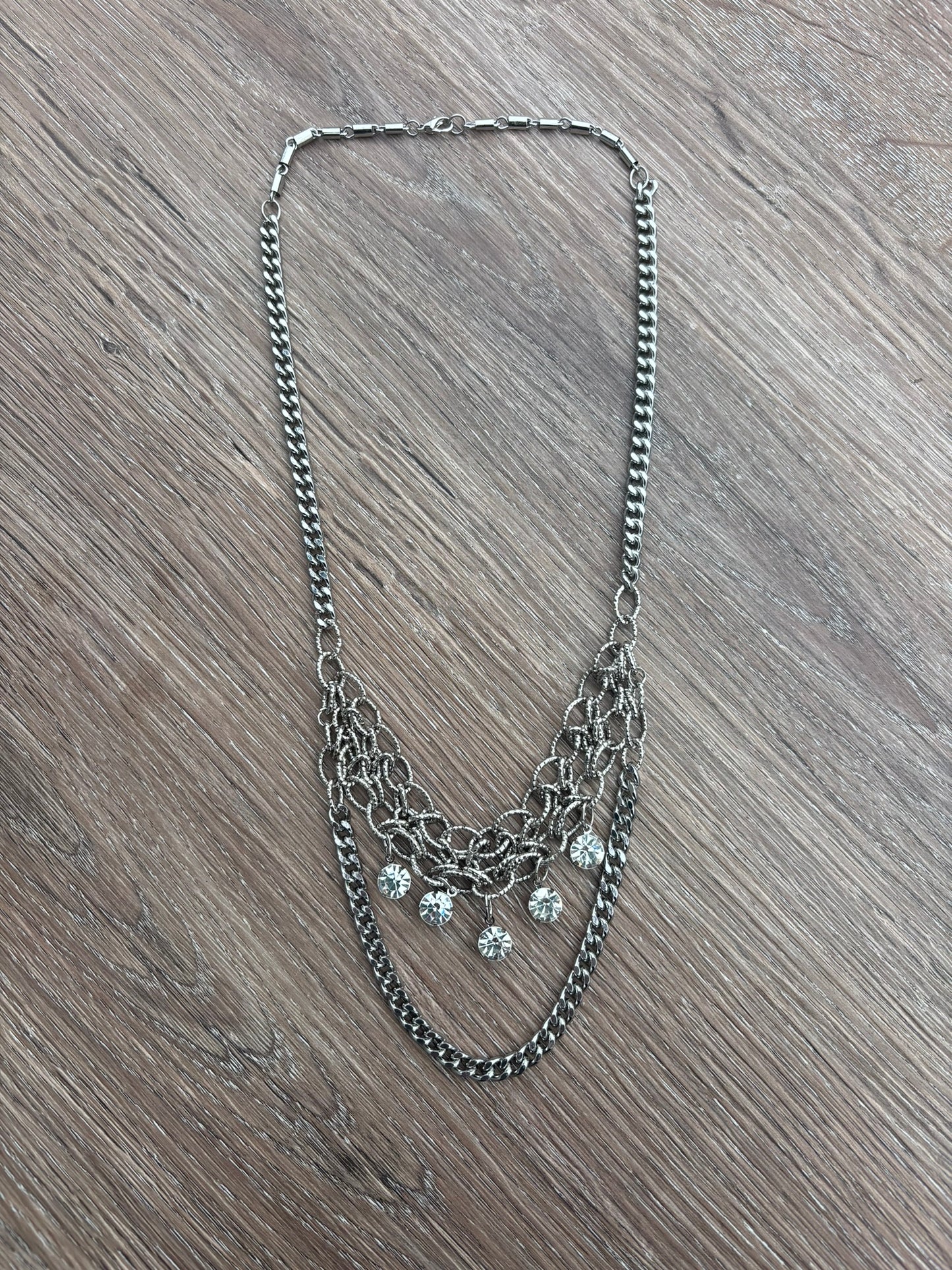 Vintage multistrand silver necklace