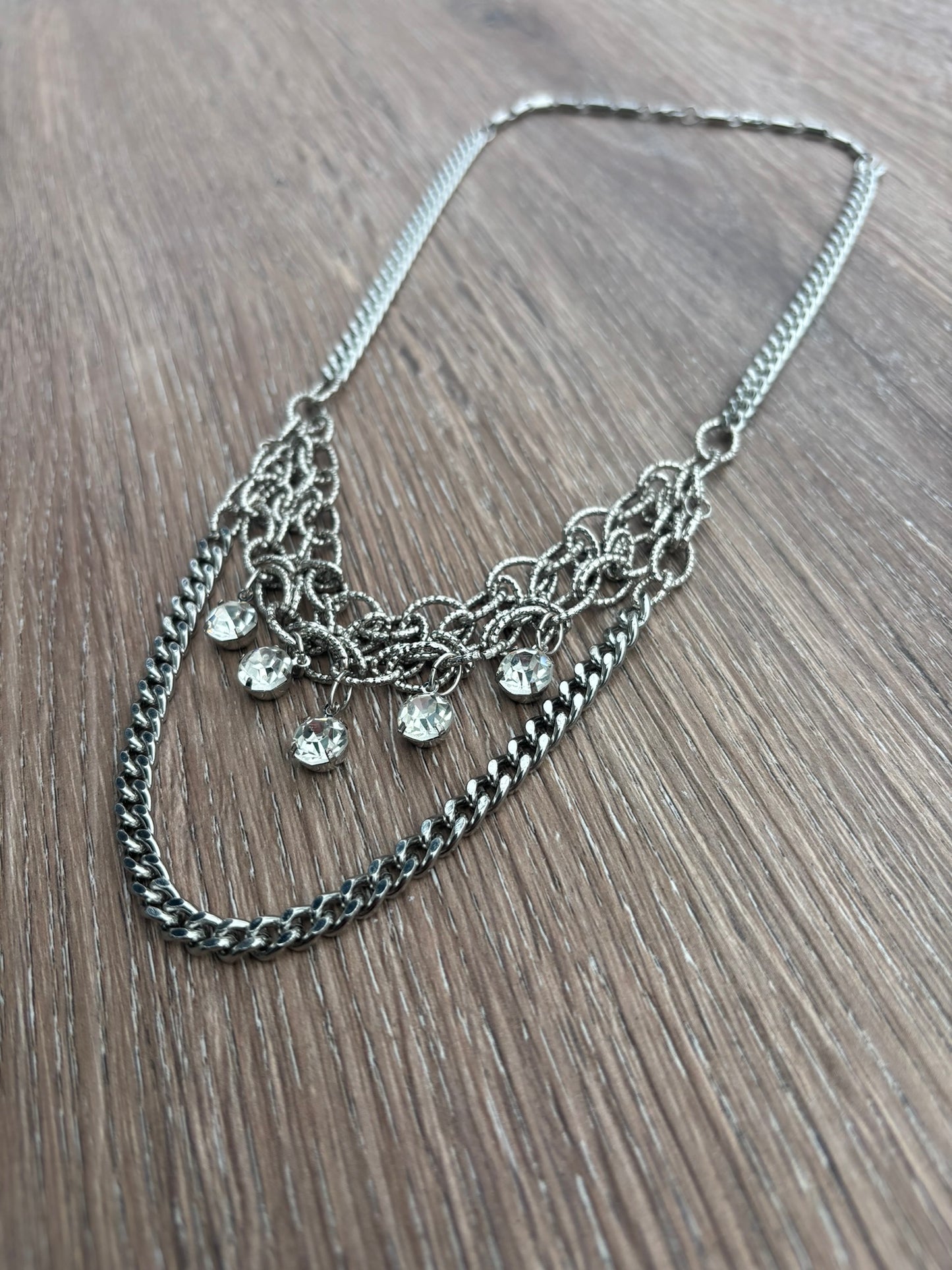 Vintage multistrand silver necklace