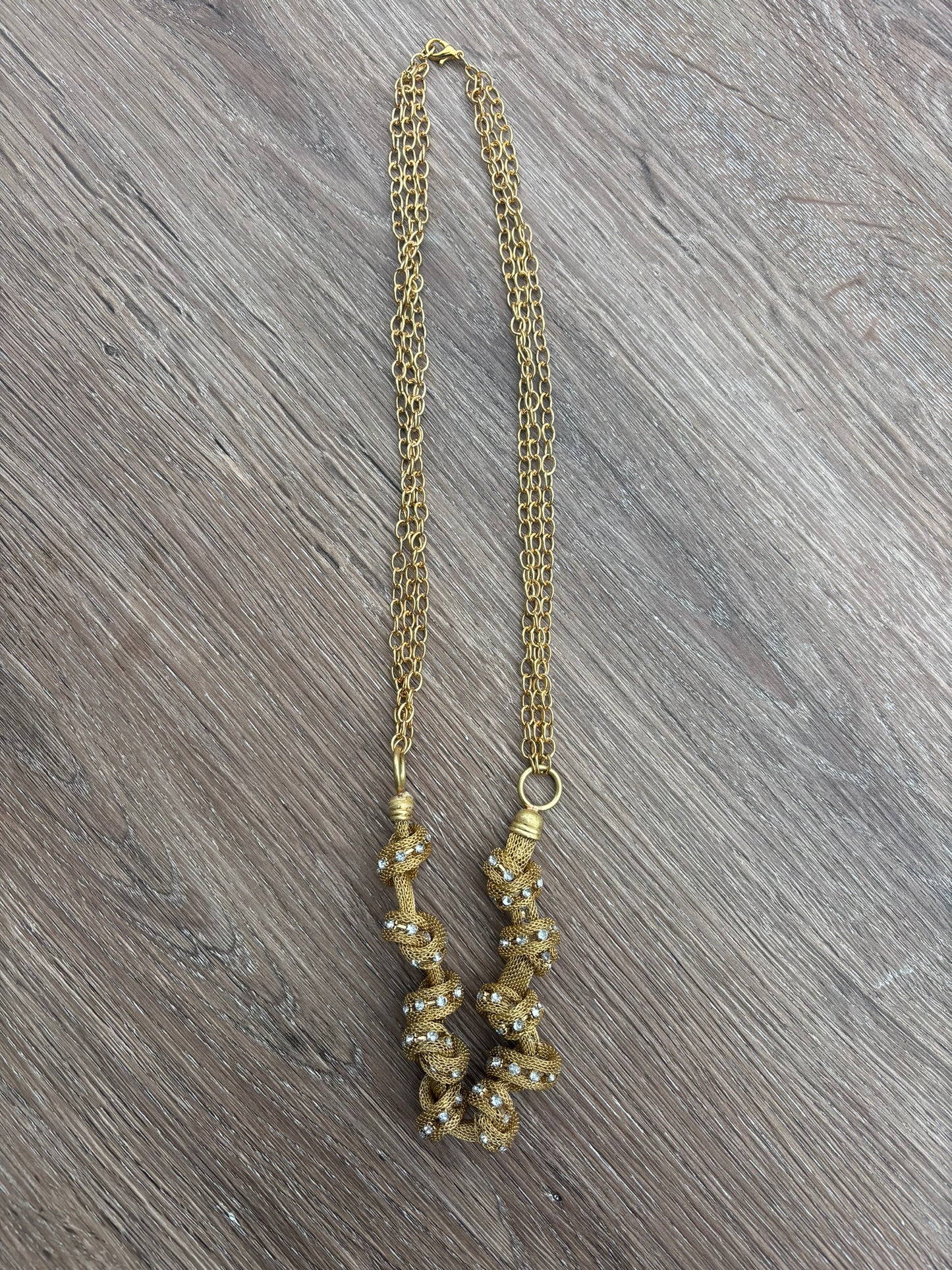 Vintage gold knot necklace