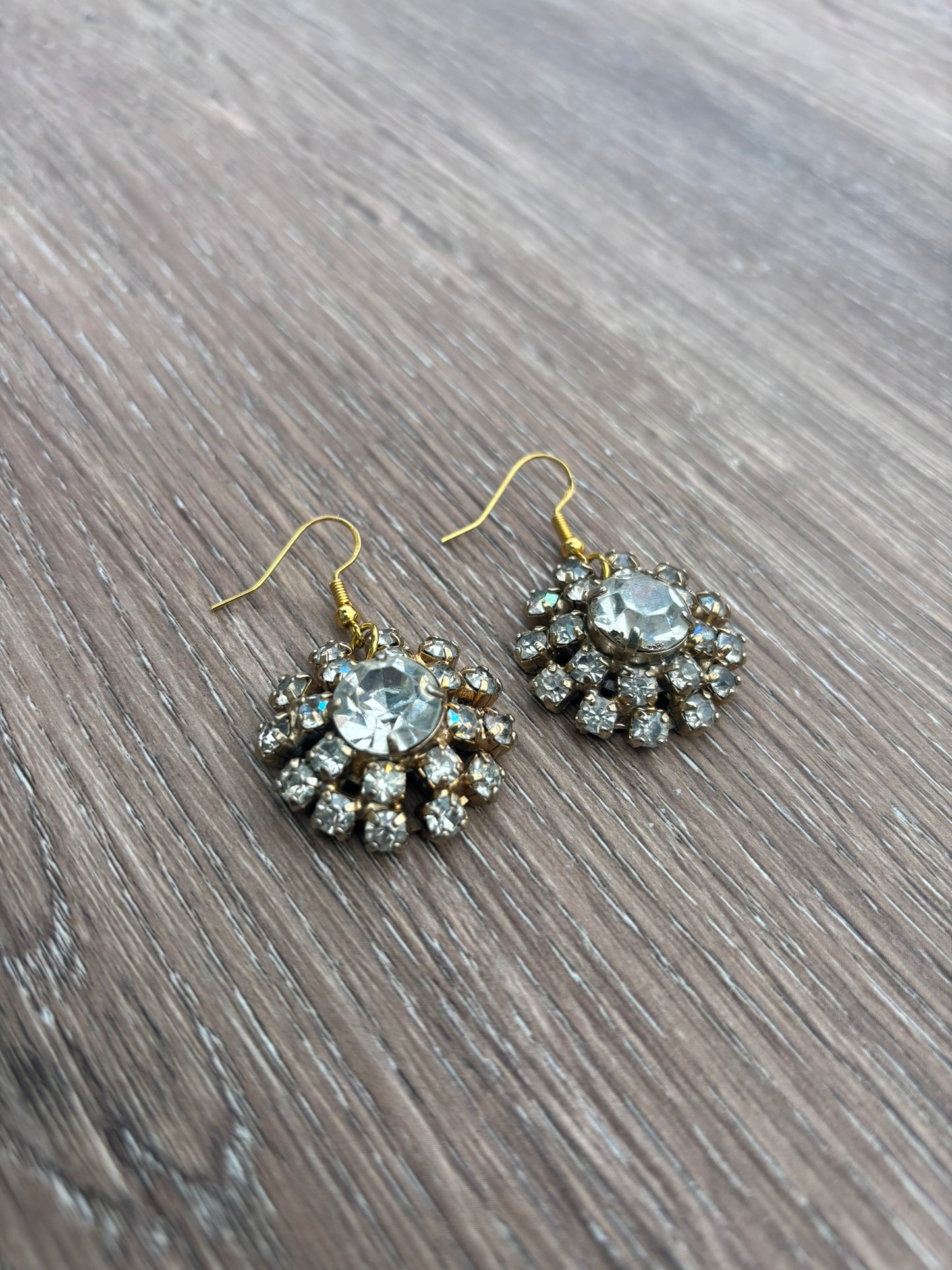 Vintage rhinestone circle earrings