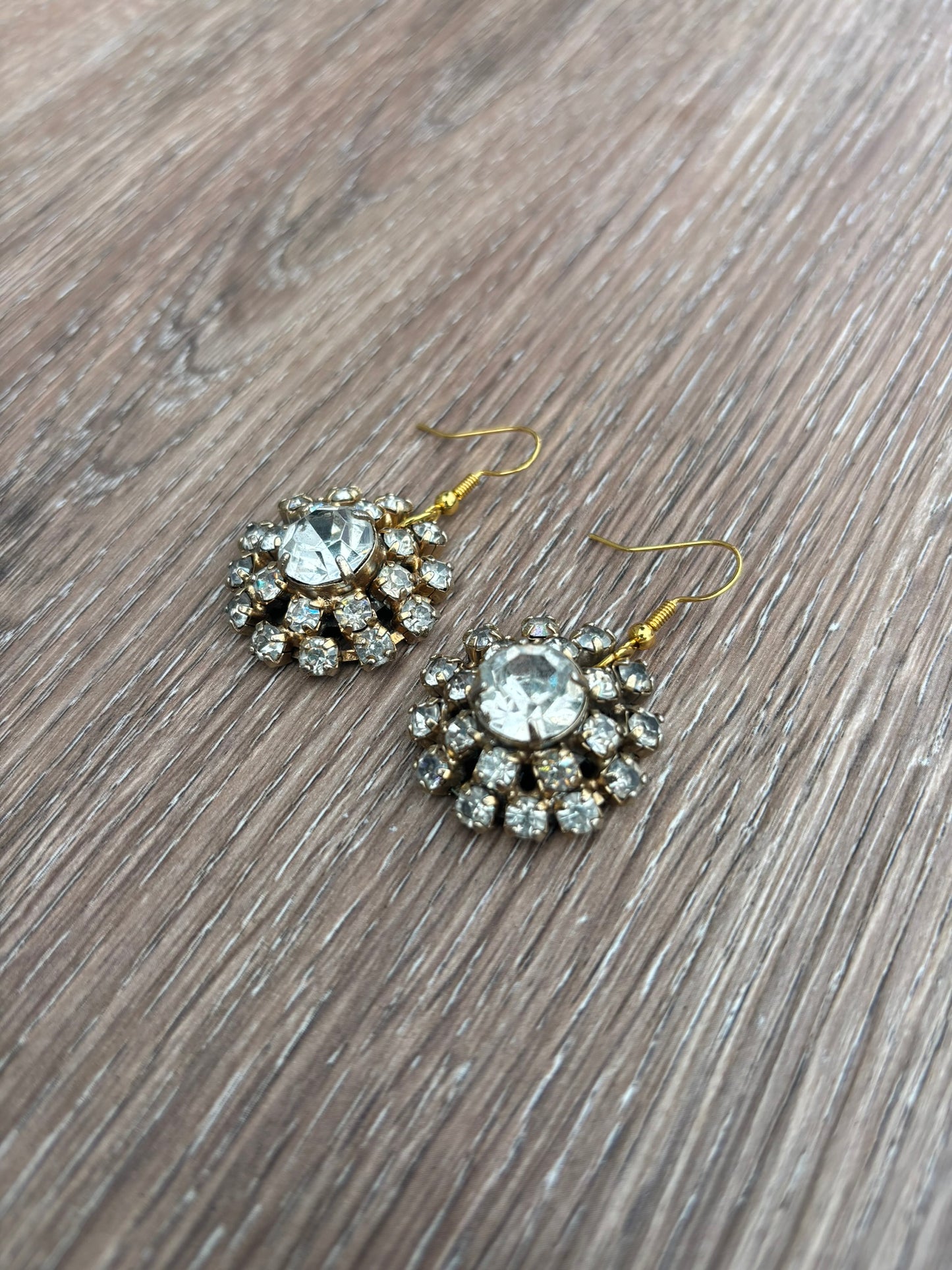 Vintage rhinestone circle earrings